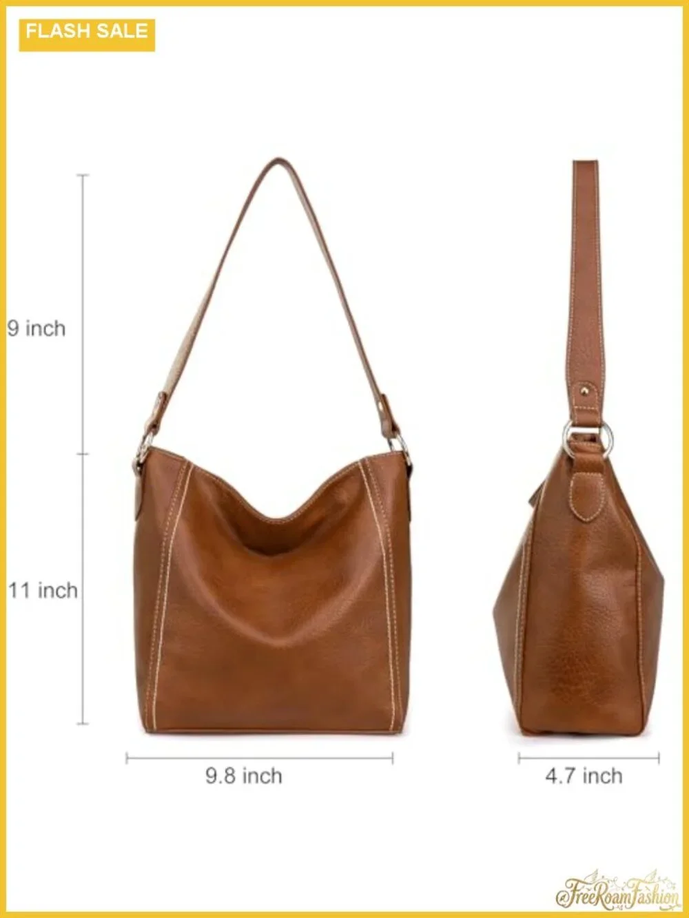 Vegan Leather Hobo Bag Soft Shoulder Purse Women Handbag